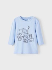 NAME IT Bluzka 13206935 Niebieski Regular Fit. Niebieskie t-shirty i koszulki chłopięce Name it, bez wzorów, z bawełny, bez kołnierzyka, bez ramiączek. Za 49.99 zł.