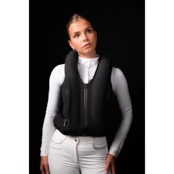 Kamizelka z poduszką powietrzną do jazdy konnej Seaver Safe Fit Crystal Rain. Czarne kamizelki damskie SEAVER, m, bez wzorów, bez kaptura. Za 2,691.50 zł.