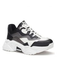 Trendyol Sneakersy w kolorze czarno-szaro-białym rozmiar: 35. Białe obuwie sportowe damskie Trendyol, bez zapięcia. Za 130.99 zł.