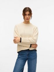 Vero Moda Sweter w kolorze beżowym rozmiar: M. Brązowe swetry klasyczne damskie Vero Moda, m, bez kołnierzyka. Za 96.14 zł.