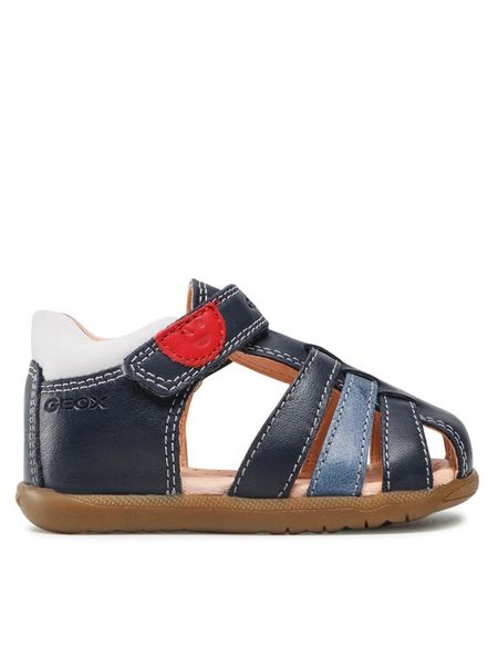 Geox Sandały B S.Macchia B. A B254VA 00085 C4211 Granatowy. Niebieskie sandały chłopięce Geox, ze skóry, bez zapięcia. Za 259.99 zł.