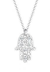 Elli Damska zawieszka ręka Hamsa z kryształami w srebrze 925 Sterling Silver Naszyjniki 1 ct Damski. Szare naszyjniki damskie Elli, z kryształem, srebrne. Za 214.70 zł.