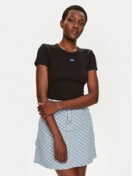 Hugo T-Shirt Easy 50523924 Czarny Slim Fit. Czarne t-shirty damskie Hugo, xs, bez wzorów, z bawełny, bez kołnierzyka. Za 119.99 zł.