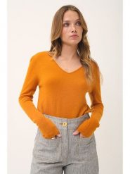 Just Cashmere Kaszmirowy sweter "Joan" w kolorze pomarańczowym rozmiar: XXL. Pomarańczowe swetry klasyczne damskie Just Cashmere, xxl, z kaszmiru, bez kołnierzyka. Za 247.69 zł.