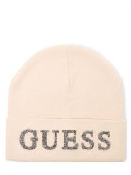 GUESS Czapka Kobiety czarny, L. Czarne czapki damskie Guess, z aplikacjami, z dzianiny. Za 159.95 zł.