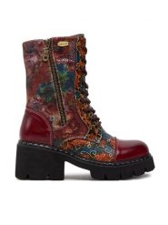 Laura Vita Trzewiki Kleo 05 Bordowy. Czerwone botki damskie LAURA VITA, ze skóry, bez obcasa, na słupku, bez zapięcia. Za 589.99 zł.