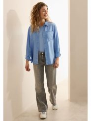 Cecil Bluzka w kolorze błękitnym rozmiar: XXL. Niebieskie bluzki damskie Cecil, xxl, bez wzorów, bez kołnierzyka, bez ramiączek. Za 147.91 zł.