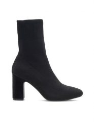 Jenny Fairy Botki MANDY WYL3615-1 Czarny. Czarne botki damskie Jenny Fairy, z materiału, bez obcasa, na słupku, bez zapięcia. Za 149.99 zł.