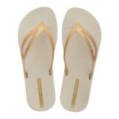 Klapki damskie japonki Ipanema Bossa Soft. Brązowe klapki damskie Ipanema, bez wzorów, z gumy, bez obcasa, bez zapięcia. Za 89.00 zł.