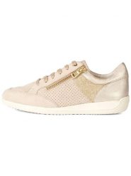 Geox Skórzane sneakersy "Myria" w kolorze złoto-beżowym rozmiar: 36. Brązowe obuwie sportowe damskie Geox, z materiału, bez zapięcia. Za 171.28 zł.