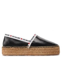 Espadryle LOVE MOSCHINO. Czarne espadryle damskie Love Moschino, bez wzorów, bez obcasa. Za 1,029.00 zł.