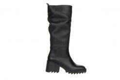 Kozaki Bayla-200 155 F-3481 01 200027, Czarny, Skóra naturalna - 36. Czarne kozaki damskie Bayla, na jesień, z gumy, przed kolano, bez obcasa, bez zapięcia. W wyprzedaży za 359.10 zł.