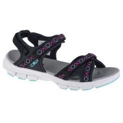 Sandały CMP Almaak Hiking Sandal 38Q9946-33UL niebieskie. Niebieskie sandały damskie bez wzorów, z gumy, bez obcasa, bez zapięcia. W wyprzedaży za 276.64 zł.