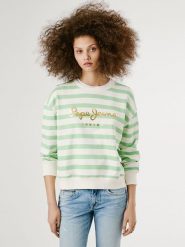 Pepe Jeans Bluza "Anna" w kolorze biało-zielonym rozmiar: L. Białe bluzy damskie Pepe Jeans, l, bez wzorów, z jeansu, bez kaptura. Za 171.28 zł.