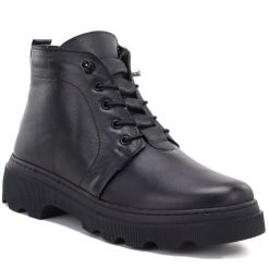 Skórzane botki damskie czarne T.Sokolski 2896. Czarne botki damskie T.Sokolski, ze skóry, bez obcasa, bez zapięcia. Za 289.99 zł.