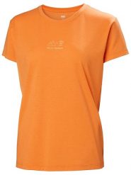 Helly Hansen Koszulka funkcyjna "Skog Graphic Tee" w kolorze pomarańczowym rozmiar: M. Pomarańczowe koszulki damskie Helly Hansen, m, bez wzorów, bez kołnierzyka, bez ramiączek. Za 100.99 zł.