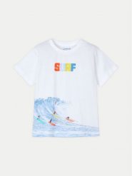 Mayoral T-Shirt 3046 Biały Regular Fit. Białe t-shirty i koszulki chłopięce Mayoral, bez wzorów, z bawełny, bez kołnierzyka, bez ramiączek. Za 59.99 zł.