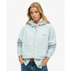 T-shirt raglan damski Superdry Essential Osz. Niebieskie koszulki sportowe damskie Superdry, bez wzorów, bez ramiączek. W wyprzedaży za 241.00 zł.