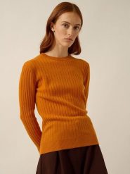 Just Cashmere Kaszmirowy sweter "Avana" w kolorze karmelowym rozmiar: L. Brązowe swetry klasyczne damskie Just Cashmere, l, z kaszmiru, bez kołnierzyka. Za 440.95 zł.
