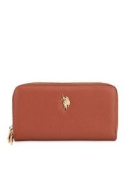 U.S. Polo Assn. Portfel BIUXT8382WVP Brązowy. Brązowe portfele damskie U.S. Polo Assn., bez wzorów, z tworzywa sztucznego. Za 159.99 zł.