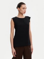 French Connection Bluzka 762ZA Czarny Regular Fit. Czarne bluzki damskie French Connection, xl, bez wzorów, z syntetyku, bez kołnierzyka, bez ramiączek. Za 89.99 zł.