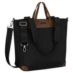 Duża, czarna shopperka damska na uchwytach i doczepianym pasku Peterson PTN CTY-16. Czarne torebki klasyczne damskie Peterson, ze skóry ekologicznej, duże, bez dodatków. Za 79.99 zł.