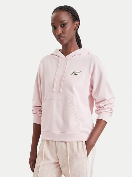 Lacoste Bluza SF8342 Różowy jasny Regular Fit. Czerwone bluzy damskie Lacoste, bez wzorów, z bawełny, bez kaptura. Za 639.99 zł.