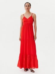 Morgan Sukienka letnia 242-ROUBI Czerwony Loose Fit. Czerwone sukienki damskie Morgan, bez wzorów, z syntetyku, bez ramiączek. Za 459.99 zł.