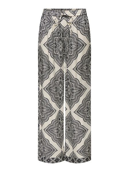 ONLY Spodnie w kolorze beżowo-czarnym rozmiar: M/L32. Brązowe spodnie materiałowe damskie Only, bez wzorów, z materiału. Za 78.66 zł.