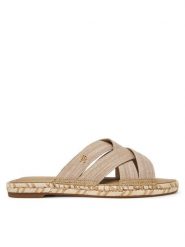 Tommy Hilfiger Espadryle Chambray Espadrille Mule FW0FW08501 Beżowy. Brązowe espadryle damskie Tommy Hilfiger, bez wzorów, z materiału, bez obcasa. Za 219.99 zł.