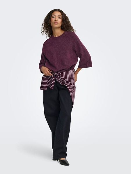 ONLY Sweter w kolorze bordowym rozmiar: XS. Czerwone swetry klasyczne damskie Only, xs, bez kołnierzyka. Za 89.95 zł.