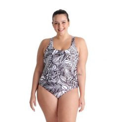 Strój kąpielowy damski plus size Arena Allover. Białe stroje jednoczęściowe Arena, bez wzorów. Za 169.99 zł.