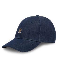 Czapka z daszkiem Tommy Hilfiger. Niebieskie czapki z daszkiem damskie Tommy Hilfiger, bez wzorów, z denimu. Za 149.99 zł.