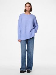 Pieces Sweter w kolorze błękitnym rozmiar: XL. Niebieskie swetry klasyczne damskie Pieces, xl, z wełny, bez kołnierzyka. Za 83.42 zł.