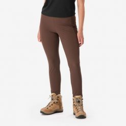 Legginsy trekkingowe damskie Simond MT500. Brązowe legginsy damskie SIMOND, m, bez wzorów, z materiału. Za 99.99 zł.
