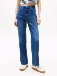 TOMMY JEANS Dżinsy - Straight fit - w kolorze granatowym rozmiar: W27/L30. Niebieskie jeansy damskie Tommy Jeans, z podwyższonym stanem. Za 197.17 zł.