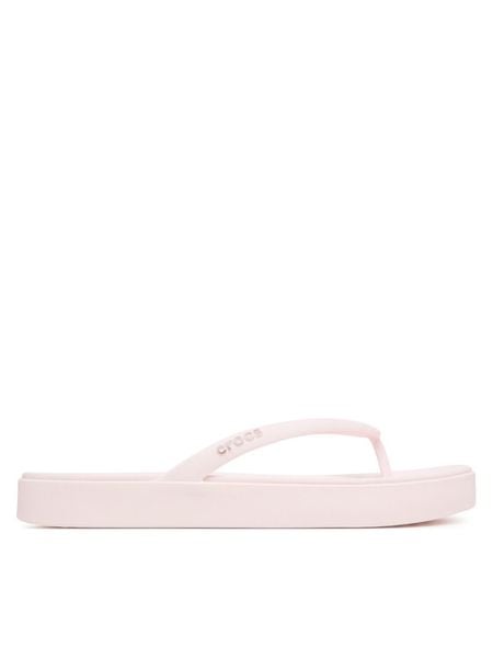 Crocs Japonki Miami Square Flatform Flip 214161 Różowy jasny. Czerwone klapki damskie Crocs, bez wzorów, bez obcasa, bez zapięcia. Za 179.99 zł.