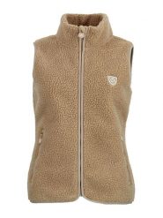 Peak Mountain Kamizelka polarowa "Abeille" w kolorze jasnobrązowym rozmiar: L. Brązowe kamizelki damskie Peak Mountain, l, bez wzorów, z polaru, bez kaptura. Za 148.96 zł.