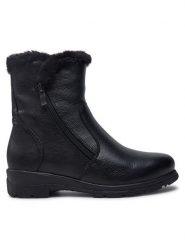 Caprice Botki 9-26409-41 Czarny. Czarne botki damskie Caprice, ze skóry, bez obcasa, na płaskiej podeszwie, bez zapięcia. Za 599.99 zł.
