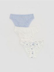 Majtki figi 3 pack - jasnoniebieski. Niebieskie figi Reserved, bez wzorów, z bawełny. Za 59.99 zł.