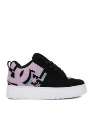 DC Shoes Sneakersy EO-COURT GRAFFIK PLATFORM DC02422003 Czarny. Czarne obuwie sportowe damskie DC Shoes, z nubiku, bez zapięcia. Za 299.99 zł.