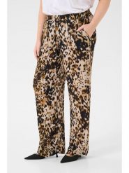 KAFFE curve Spodnie w kolorze czarno-beżowym rozmiar: 50. Czarne spodnie materiałowe damskie KAFFE curve, bez wzorów, z materiału. Za 82.99 zł.