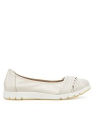 Caprice Baleriny 9-22118-44 Écru. Białe balerinki damskie Caprice, bez wzorów, ze skóry. Za 264.99 zł.