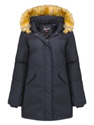 Geographical Norway Parka "Dinasty" w kolorze granatowym rozmiar: L. Niebieskie parki damskie Geographical Norway, l, bez kaptura. Za 265.39 zł.