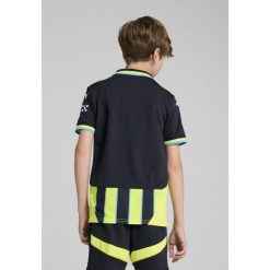 Młodzieżowa koszulka wyjazdowa Manchester City 24/25 PUMA. Niebieskia bluzki damskie Puma, m, bez wzorów, bez kołnierzyka, bez ramiączek. W wyprzedaży za 144.00 zł.