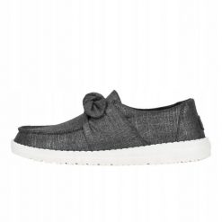 HeyDude Damskie Mokasyny Wendy Bow Shimmer. Szare mokasyny damskie Hey dude, z materiału, bez obcasa. Za 219.00 zł.