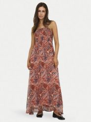 ONLY Sukienka letnia Elena 15352634 Pomarańczowy Regular Fit. Brązowe sukienki damskie Only, bez wzorów, z syntetyku, bez ramiączek. Za 189.99 zł.