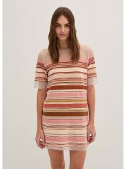 STEFANEL Sukienka w kolorze beżowo-jasnoróżowym rozmiar: M. Brązowe sukienki damskie Stefanel, bez wzorów, bez ramiączek. Za 260.99 zł.