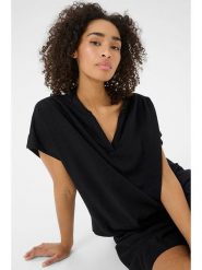 Kaffe Bluzka "Milia" w kolorze czarnym rozmiar: 36. Czarne bluzki damskie Kaffe, bez wzorów, z włókna, bez kołnierzyka, bez ramiączek. Za 104.99 zł.