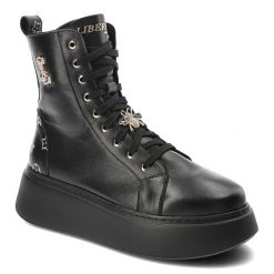 Czarne Sneakersy Libero Buty Na Platformie. Czarne kozaki damskie Libero, ze skóry, przed kolano, bez obcasa, na platformie, bez zapięcia. Za 409.00 zł.